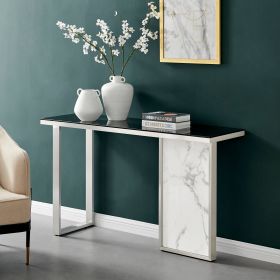 Monolith Chic Marble Console Table // White