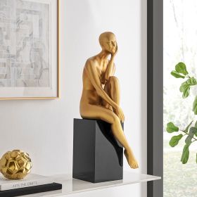 Antoinette Doll Sculpture // Metallic Bronze with Black Base
