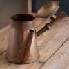 Vintage Copper Finish Coffee Pot with Handle - Rustic Kitchen Decor