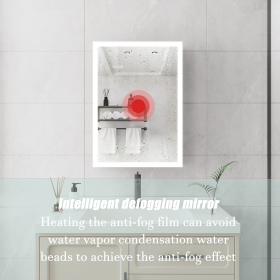 Bathroom Medicine Cabinet with Lights, 28×20 Inch LED Medicine Cabinet with Mirror, Lighted Medicine Cabinet with Defogger, Dimmer