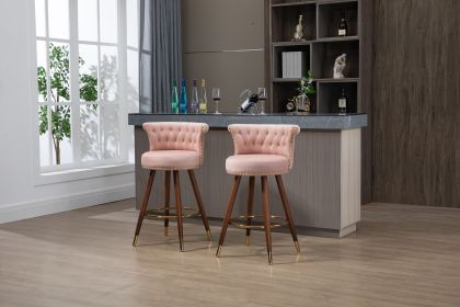 COOLMORE Swivel Bar Stools with Backrest Footrest , with a fixed height of 360 degrees