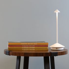 Shade Crest Rechargeable Table Lamp (Color: White)