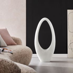 Mandolin Large Floor Vase Sculpture (Color: Frosted White)