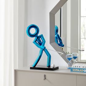 Golf Man Sculpture (Color: Metallic Blue)
