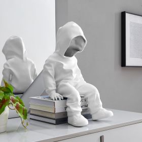 Cool Dude with Hoodie Sculpture (Color: White & Chrome)