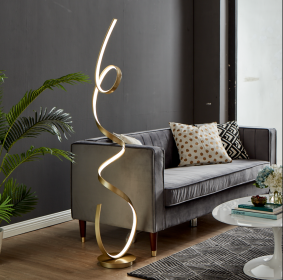 Amsterdam LED 63-Inch Floor Lamp - Dimmable (Color: Sandy Gold)