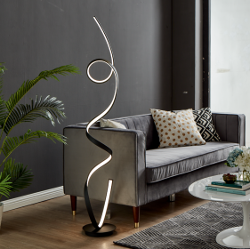 Amsterdam LED 63-Inch Floor Lamp - Dimmable (Color: Matte Black)
