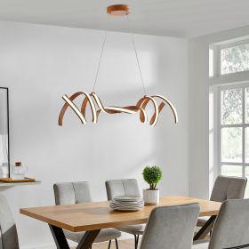 Munich LED Horizontal Chandelier (Color: Wood)