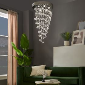 Crystal Chandelier Double Helix (Color: 7 Light, 38" Hanging Length)