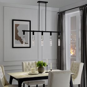Harmony 5 Light Chandelier (Color: Matte Black)