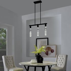 Harmony 3 Light Chandelier (Color: Matte Black)