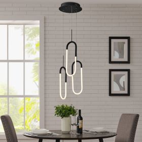 LED Three Clips Chandelier (Color: Matte Black)