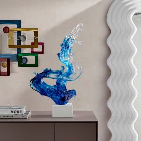 Breaker Wave Sculpture (Color: Ocean Blue, 21" Tall)