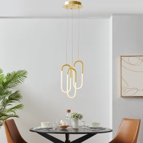 LED Three Clips Chandelier (Color: Sandy Gold)