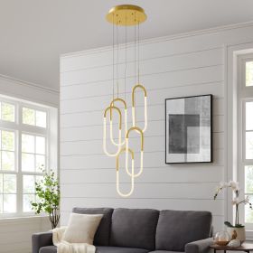 LED Five Clips Chandelier (Color: Sandy Gold)