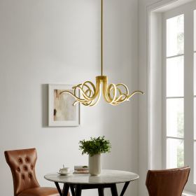 Magnolia LED Adjustable Chandelier (Color: Sandy Gold)