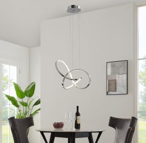 Knotted LED Dimmable Chandelier (Color: Chrome)