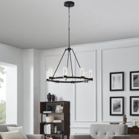 Victory 8 Light Chandelier (Color: Matte Black)