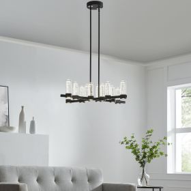 Victory 12 Light Chandelier (Color: Matte Black)