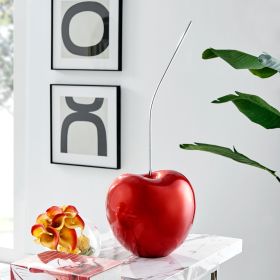 Large Cherry Sculpture 25" Tall (Color: Metallic Red)