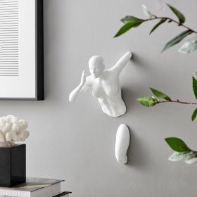 White Wall Runner Woman Sculpture (Color: 13")