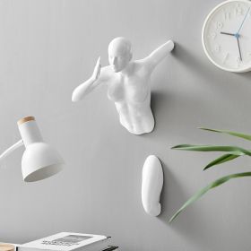 White Wall Runner Woman Sculpture (Color: 20")