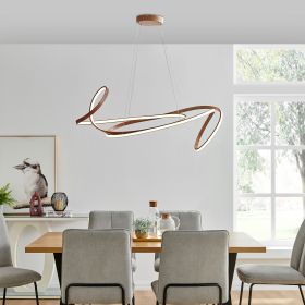 Moscow LED Chandelier (Color: Light Wood)