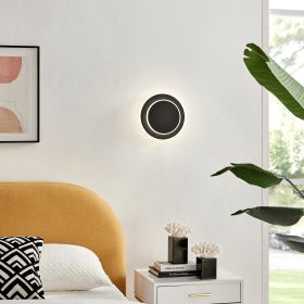 Luna Eclipse Two Circle Multiuse Lamp (Color: Black)