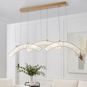 Sanford Brushed Gold Chandelier (Color: 3 Lights)