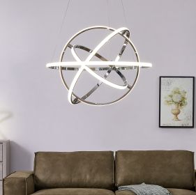 Oxford LED Adjustable Chandelier (Color: Chrome)