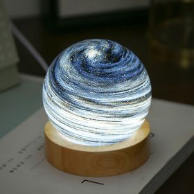 USB Fantasy Rainbow Planet Light Astronomical Ornaments Desktop Decorative Lights Art Crafts Wooden Case Gifts for Wedding Party (Emitting Color: Starry Sky, Ships From: China)
