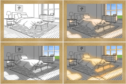 LED Decorative Light Painting Bedside Picture Style Creative Modern Simulate Sunshine Drawing Night Light Gift (Style: Outside the window, size: Small (23x17))