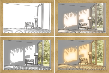LED Decorative Light Painting Bedside Picture Style Creative Modern Simulate Sunshine Drawing Night Light Gift (Style: Empty Room, size: Small (23x17))