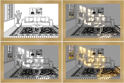 LED Decorative Light Painting Bedside Picture Style Creative Modern Simulate Sunshine Drawing Night Light Gift (Style: Window, size: Large (31x22))