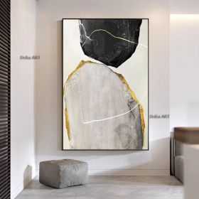 Hand-painted oil painting stone to run the porch hanging painting abstract texture light luxury living room background wall decoration painting (size: 60X90cm)