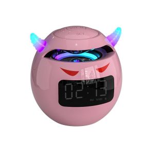 G9 Mini 5.1 Bluetooth Speaker Audio LED Flash Bedside Alarm Clock Subwoofer Music TF Player With HD Mic Hands Free Callin (Set Type: Speaker, Color: Pink)