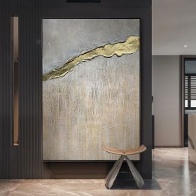Hand Painted Texture Abstract Oil Painting Gold Foil Modern Home Wall Art Hangings Canvas Paintings For Living Room Hotel Decor (size: 100X150cm)