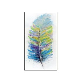 Handmade Abstract Oil Painting Top Selling Wall Art Modern Colorful Feather Picture Canvas Home Decor For Living Room No Frame (size: 100X150cm)