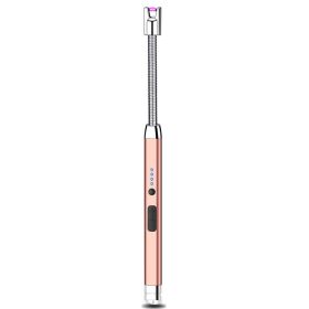 Lighter Electric Lighter Rechargeable Arc USB Candle Lighters With LED Battery Display; Flexible Neck Windproof Flameless Plasma Long Lighters For Can (Color: Golden)