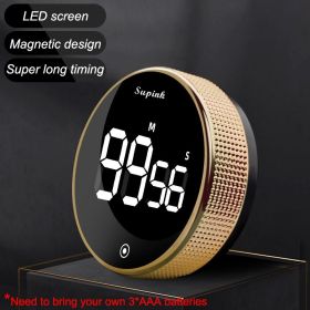 Magnetic Kitchen Timer Rotary Digital Timer Manual Countdown Alarm Clock Mechanical Cooking Timer Cooking Shower Study Stopwatch (Ships From: China, Color: Upgrade gold)