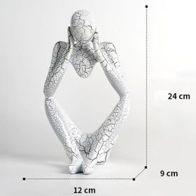 Nordic Art Abstract Thinker Statue Home Crafts Resin Statues Abstract Figure Sculpture Small Ornaments Office Home Desktop Decor (Ships From: CN, Color: A3 - White - Large)