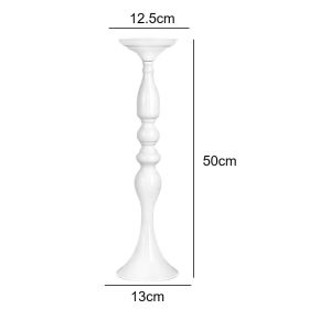 Gold/ Silver/White Metal Candle Holders Flower Vase Candlestick Centerpieces Road Lead Wedding Party Home Table Event Decoration (Ships From: China, Color: Large White)