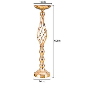 Gold/Silver Wedding Candle Holders Decor Table Centerpiece Pillar Flower Vase Rack Stand Road Lead Floral Bouquet Party Supplies (Ships From: China, Color: Gold Large)