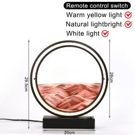 3D Moving Sand Art Table Lamp LED Craft Quicksand USB Cable Control Natural Landscape Flowing Sand Night Light Home Decor Gifts (Emitting Color: Red Sand EU, Ships From: China)