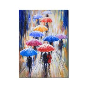 Abstract Portrait Oil Paintings On Canvas Nordic Girl Holding An Umbrella Wall Art Pictures for Home Wall Decoration No Frame (size: 50X70cm)