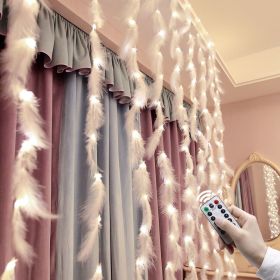 Pink Feather String Lights 9.8Ft Battery Powered Indoor String Light (Color: warm white)