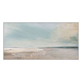 Blue Sky and Sea Beach Landscape Posters and Handmade Canvas Painting Wall Art Picture for Living Room Decor Salon No Frame (size: 100X150cm)