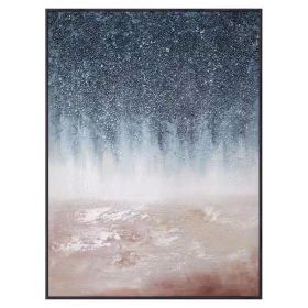 Hand-Painted Large Oil Painting Thick Texture Abstract Hanging Wall Art Dark Blue Decorative Murals Picture For Porch villa (size: 100X150cm)