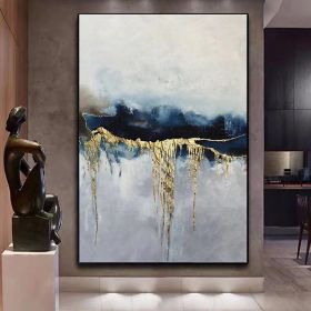 Abstract Handmade Oil Painting On Canvas Golden Texture Wall Art Pictures 100% Hand Painted Large Salon Decorative Painting Gift (size: 100X150cm)