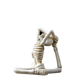 Bone Stretchers Skeletons in Yoga Poses Decorative Statue Set (Color: White 2)
